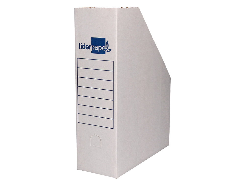 PORTA REVISTAS LIDERPAPEL CARTAO COM OCULO NA LOMBADA BRANCO 256X100X335 MM
