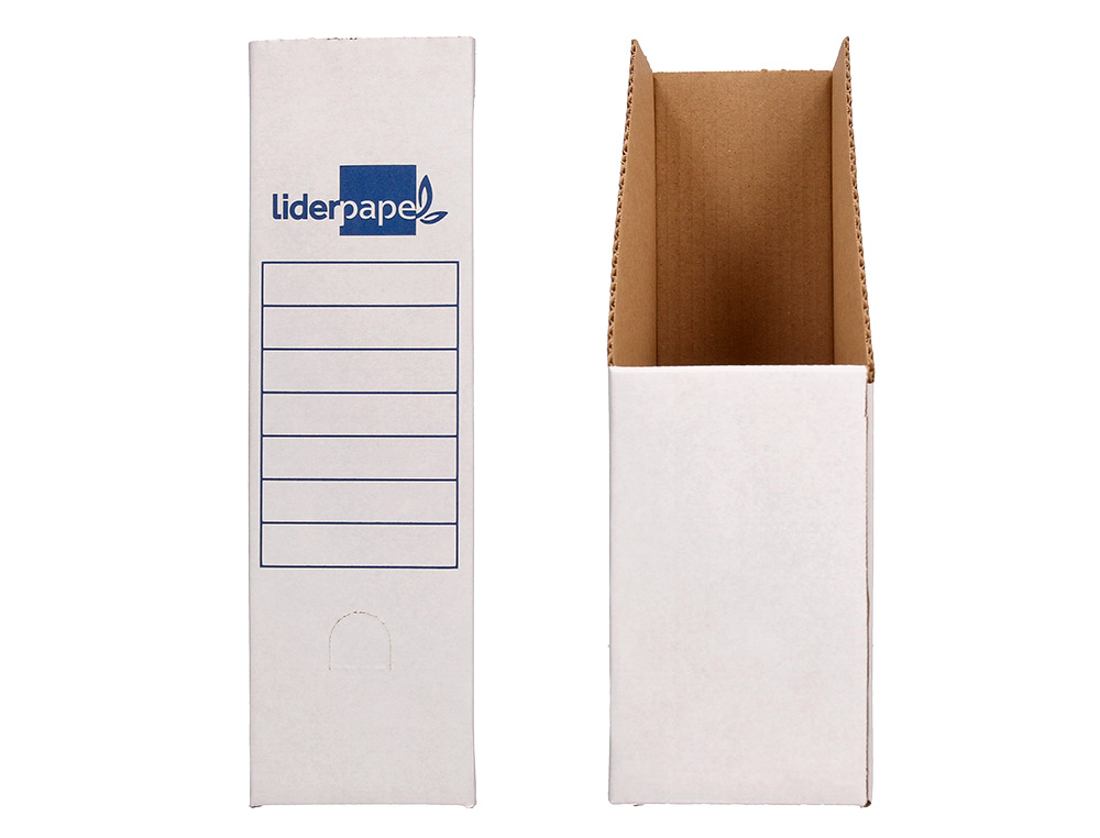 PORTA REVISTAS LIDERPAPEL CARTAO COM OCULO NA LOMBADA BRANCO 256X100X335 MM