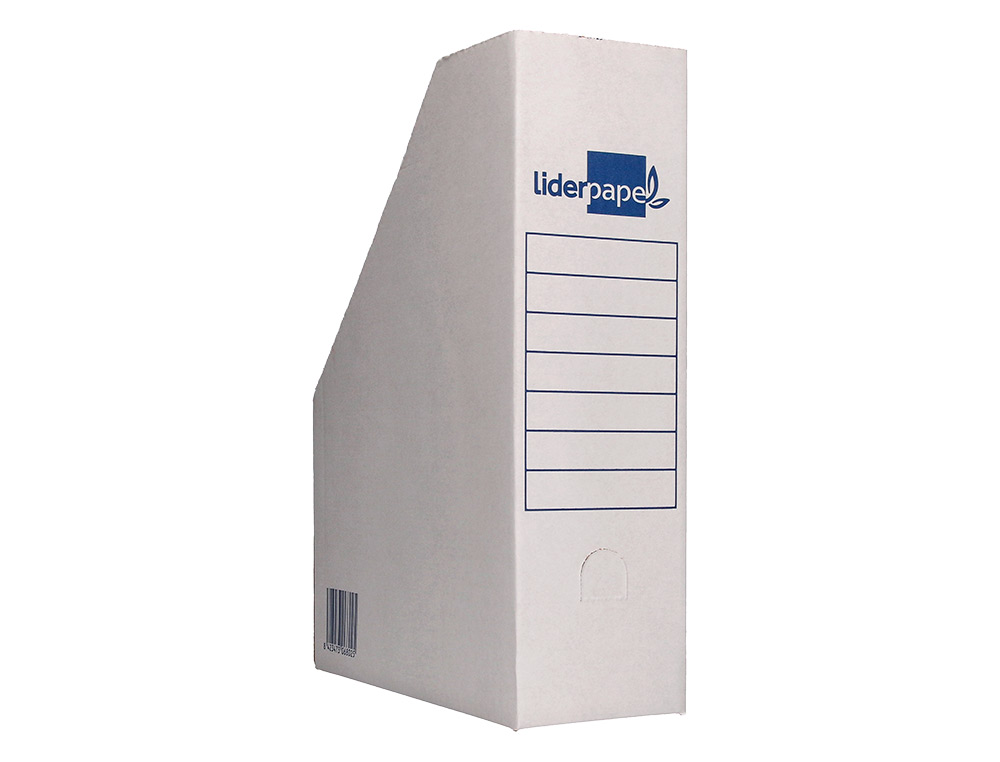 PORTA REVISTAS LIDERPAPEL CARTAO COM OCULO NA LOMBADA BRANCO 256X100X335 MM