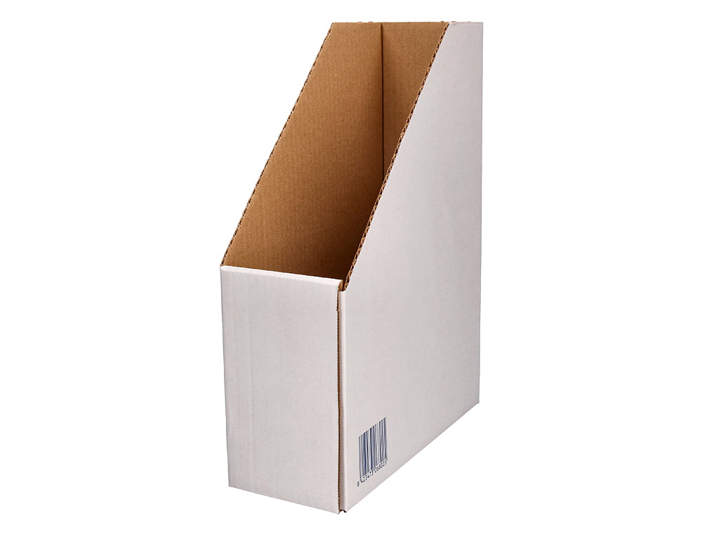 PORTA REVISTAS LIDERPAPEL CARTAO COM OCULO NA LOMBADA BRANCO 256X100X335 MM
