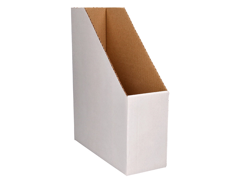 PORTA REVISTAS LIDERPAPEL CARTAO COM OCULO NA LOMBADA BRANCO 256X100X335 MM