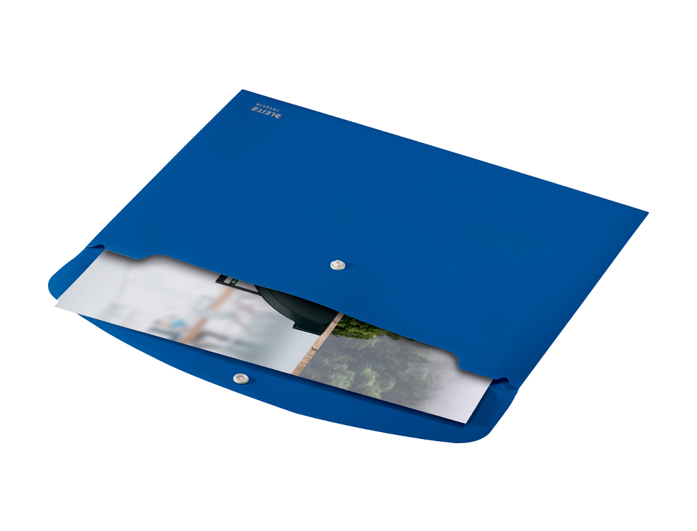 BOLSA LEITZ RECYCLE PORTA DOCUMENTOS FECHO DE MOLA DIN A4 POLIPROPILENO AZUL