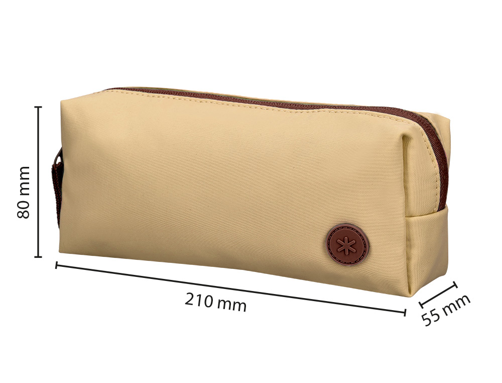 ESTOJO ESCOLAR ANTARTIK 1 COMPARTIMENTO COMPLEMENTO DA MOCHILA TEENS COR BEGE 80X55X210 MM