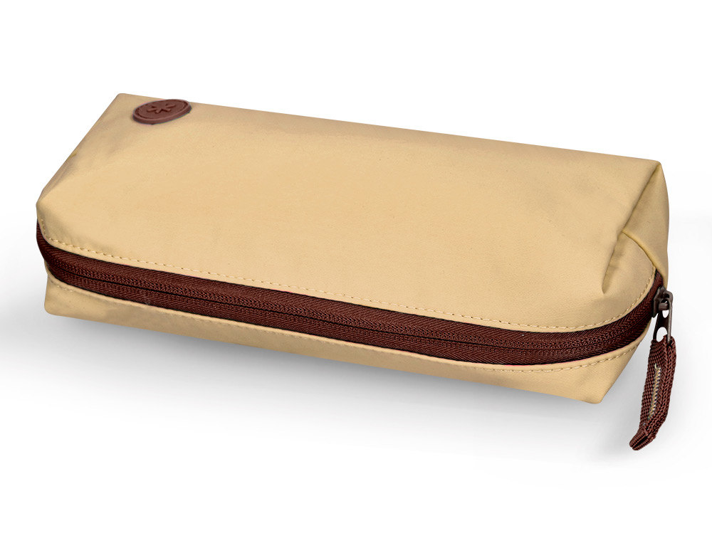 ESTOJO ESCOLAR ANTARTIK 1 COMPARTIMENTO COMPLEMENTO DA MOCHILA TEENS COR BEGE 80X55X210 MM