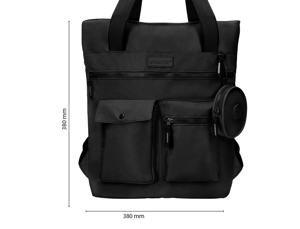 MOCHILA ANTARTIK BOLSO CASUAL COR PRETO 400X120X390 MM