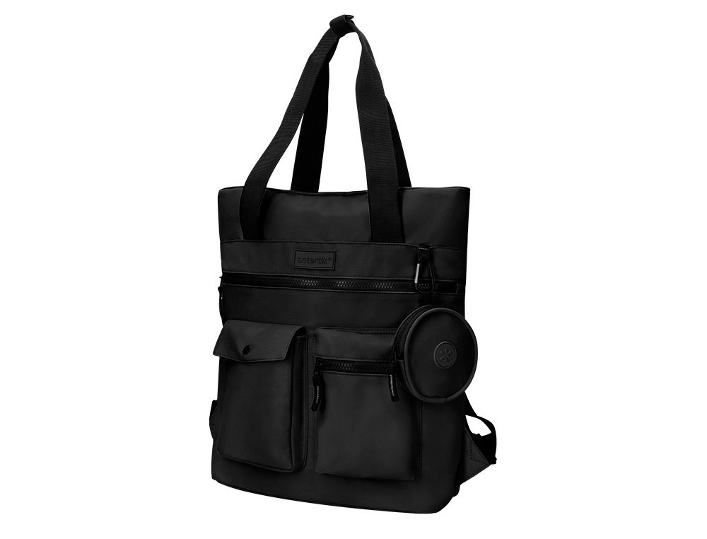 MOCHILA ANTARTIK BOLSO CASUAL COR PRETO 400X120X390 MM
