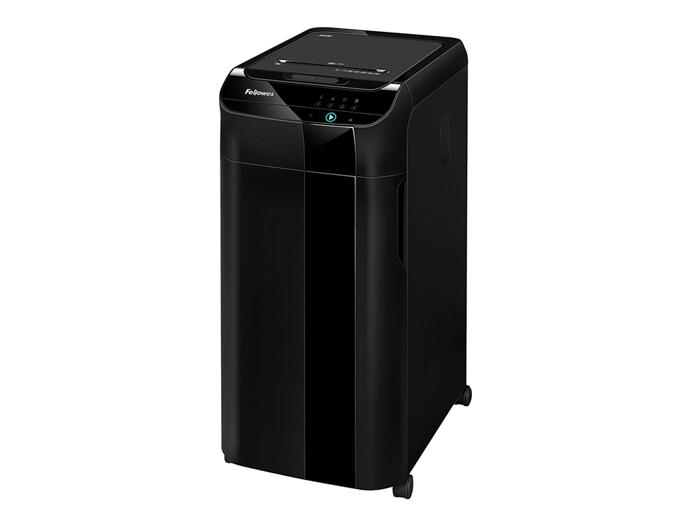 DESTRUIDORA DE DOCUMENTOS FELLOWES AUTOMAX 350C CAPACIDADE 350H SEGURANCA P4 AGRAFES CLIPS E CARTOES CESTO 68 L
