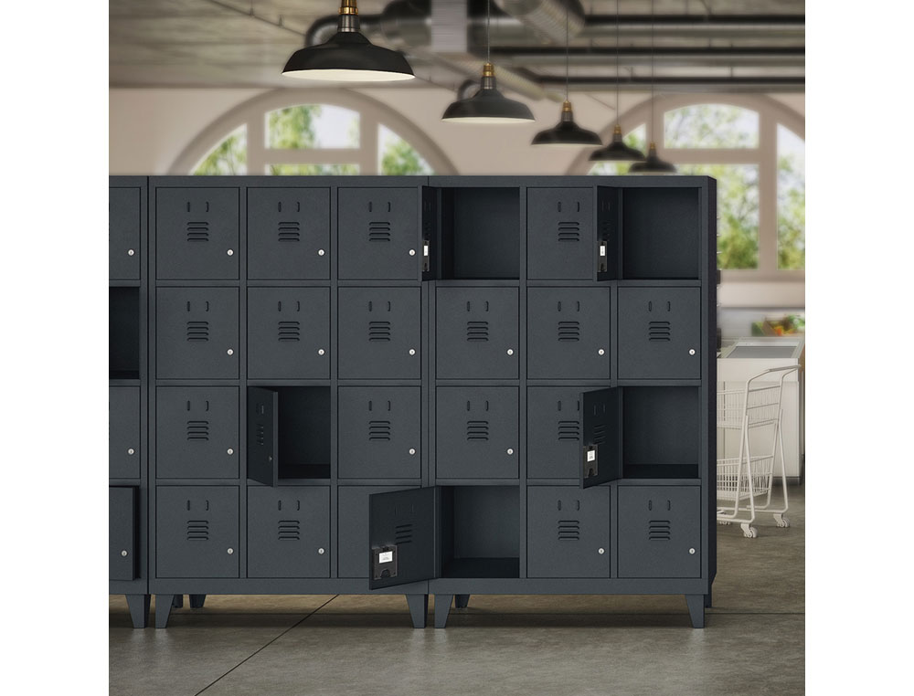 ARMARIO METALICO ROCADA 400 2 MODULOS X 4 PORTAS CINZA 820X500X1800 MM