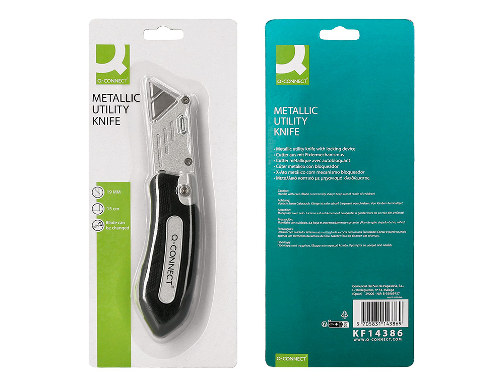 X-ATO Q-CONNECT DOBRAVEL XD-925 COM MECANISMO DE RECARGA RAPIDO LAMINA LARGA PUNHO ANTIDESLIZANTE