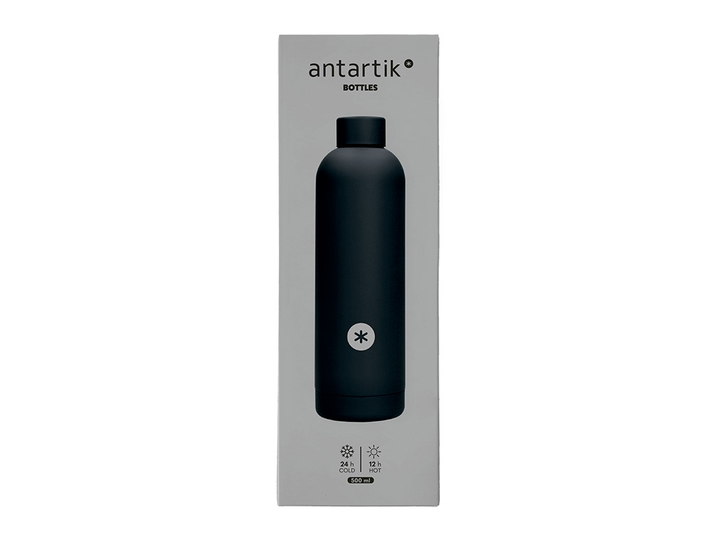 GARRAFA ANTARTIK ISOTERMICA ACO INOXIDAVEL LIVRE DE BPA COR PRETO 500 ML