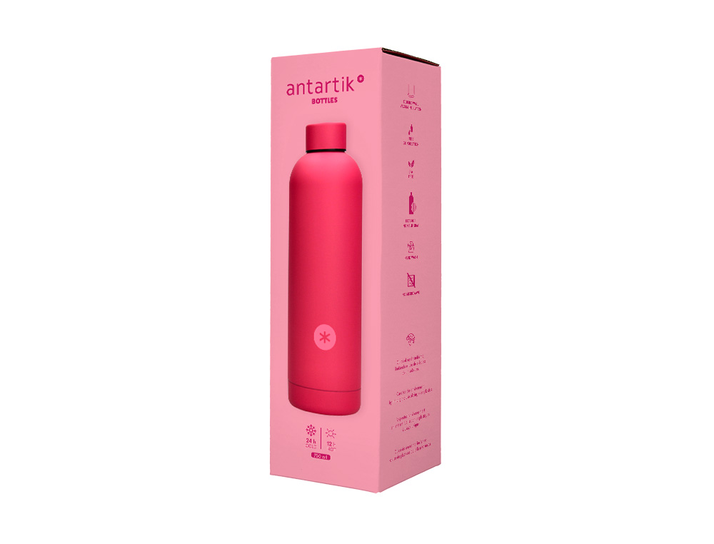 GARRAFA ANTARTIK ISOTERMICA ACO INOXIDAVEL LIVRE DE BPA COR FUCSIA 750 ML