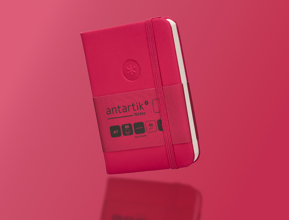 CADERNO COM ELASTICO ANTARTIK NOTES CAPA DURA A7 LISO FUCSIA 80 FOLHAS 80 GR FSC