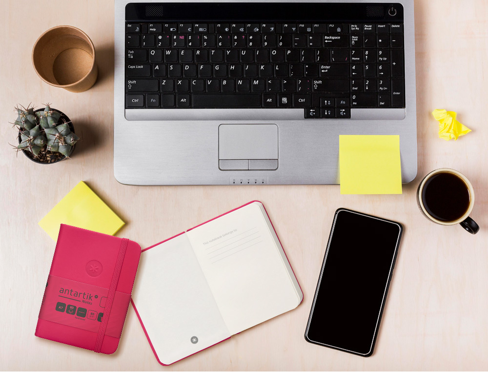 CADERNO COM ELASTICO ANTARTIK NOTES CAPA DURA A7 LISO FUCSIA 80 FOLHAS 80 GR FSC