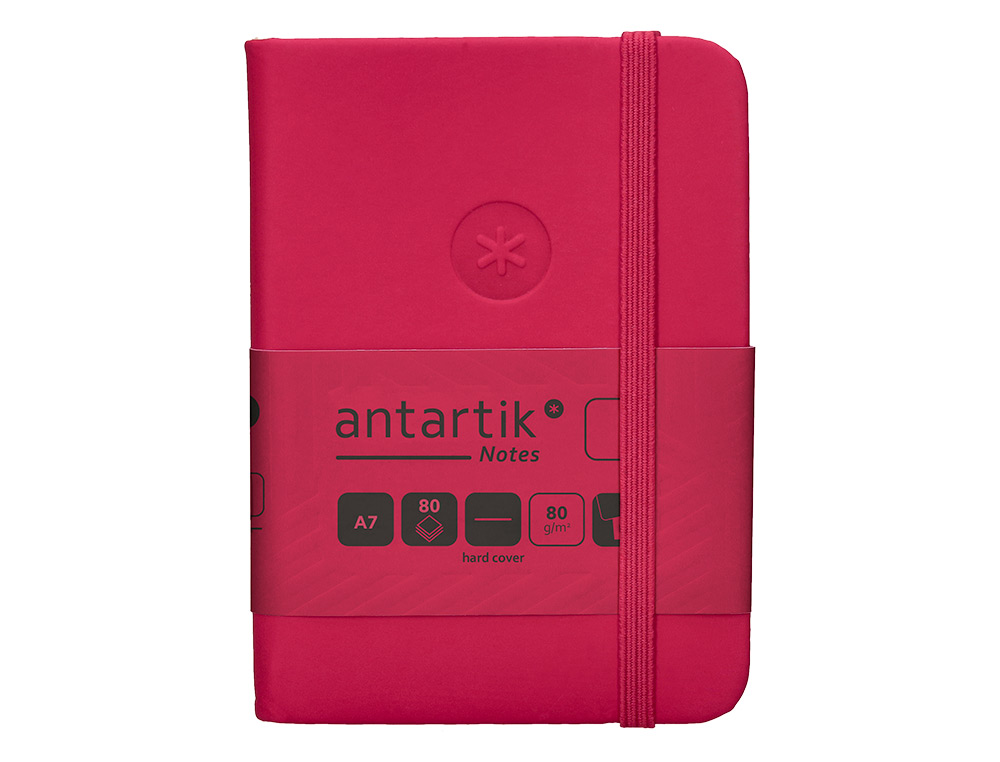 CADERNO COM ELASTICO ANTARTIK NOTES CAPA DURA A7 LISO FUCSIA 80 FOLHAS 80 GR FSC