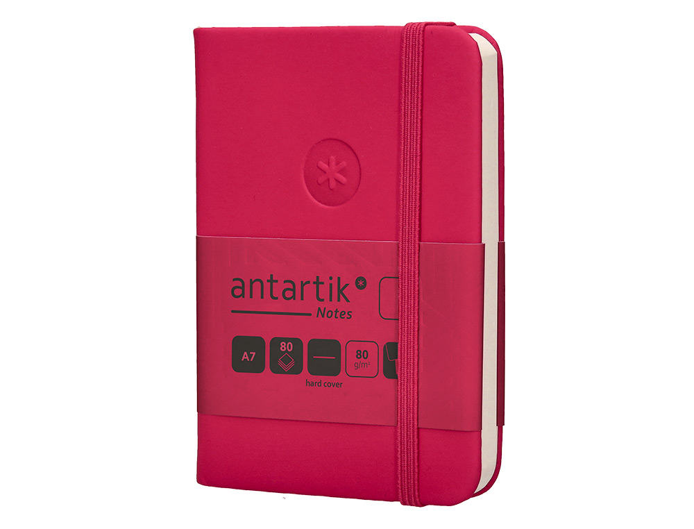 CADERNO COM ELASTICO ANTARTIK NOTES CAPA DURA A7 LISO FUCSIA 80 FOLHAS 80 GR FSC