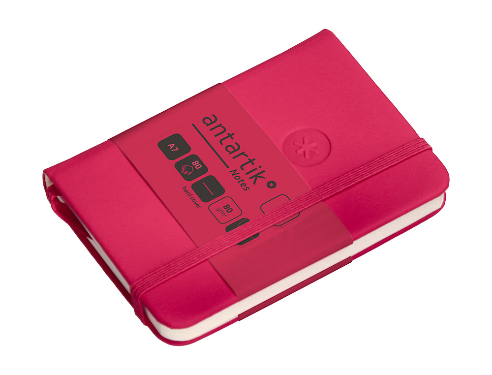 CADERNO COM ELASTICO ANTARTIK NOTES CAPA DURA A7 LISO FUCSIA 80 FOLHAS 80 GR FSC