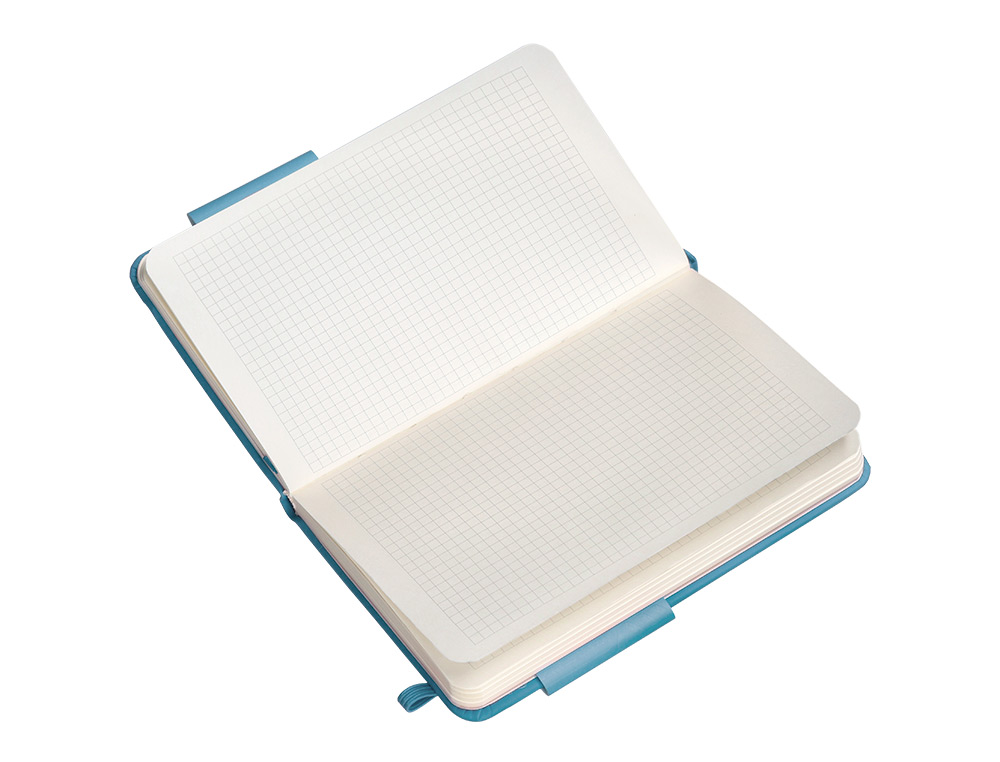 CADERNO COM ELASTICO ANTARTIK NOTES CAPA DURA A6 QUADRICULADO AZUL CLARO 100 FOLHAS 80 GR FSC