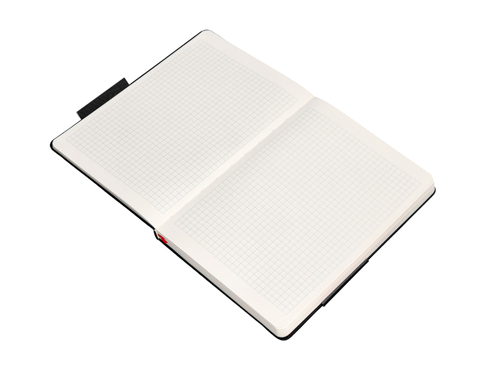 CADERNO COM ELASTICO ANTARTIK NOTES CAPA DURA A4 QUADRICULADO PRETO E VERMELHO 100 FOLHAS 80 GR FSC