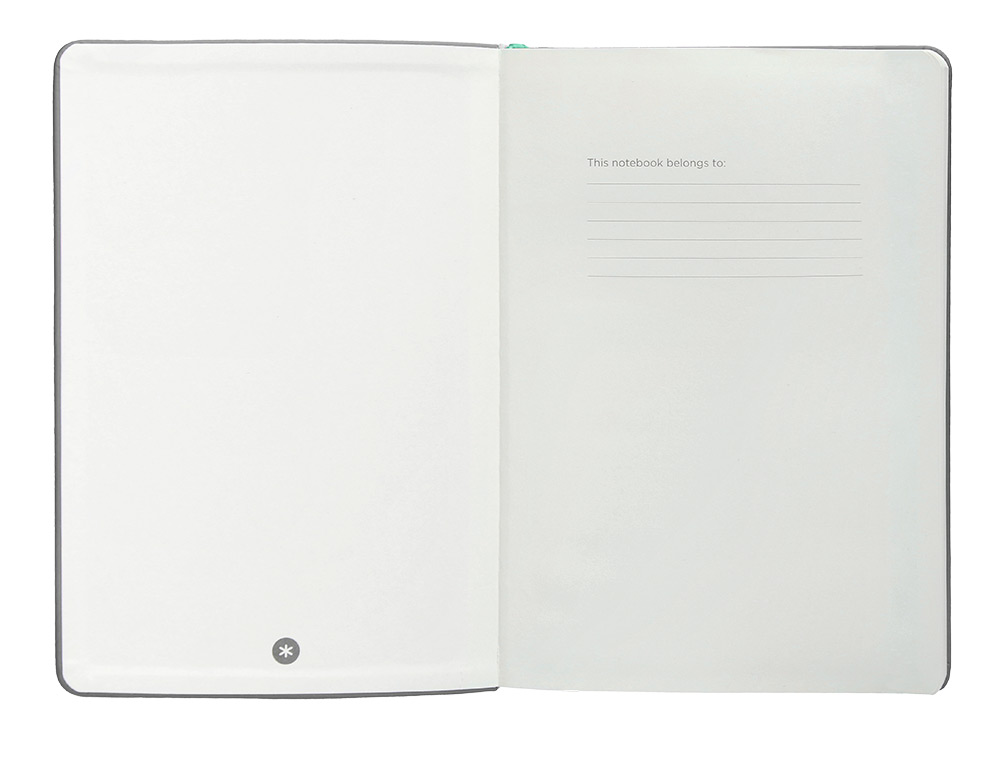 CADERNO COM ELASTICO ANTARTIK NOTES CAPA DURA A5 PAUTADO CINZA E TURQUESA 100 FOLHAS 80 GR FSC