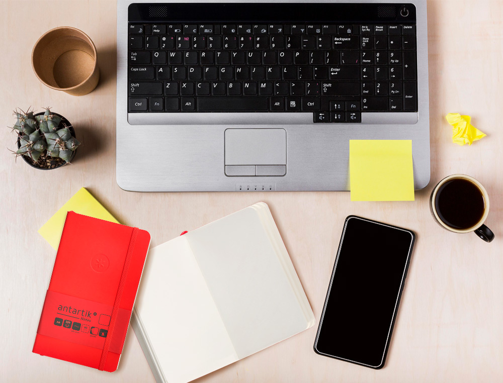 CADERNO COM ELASTICO ANTARTIK NOTES CAPA MOLE A6 LISO VERMELHO 100 FOLHAS 80 GR FSC
