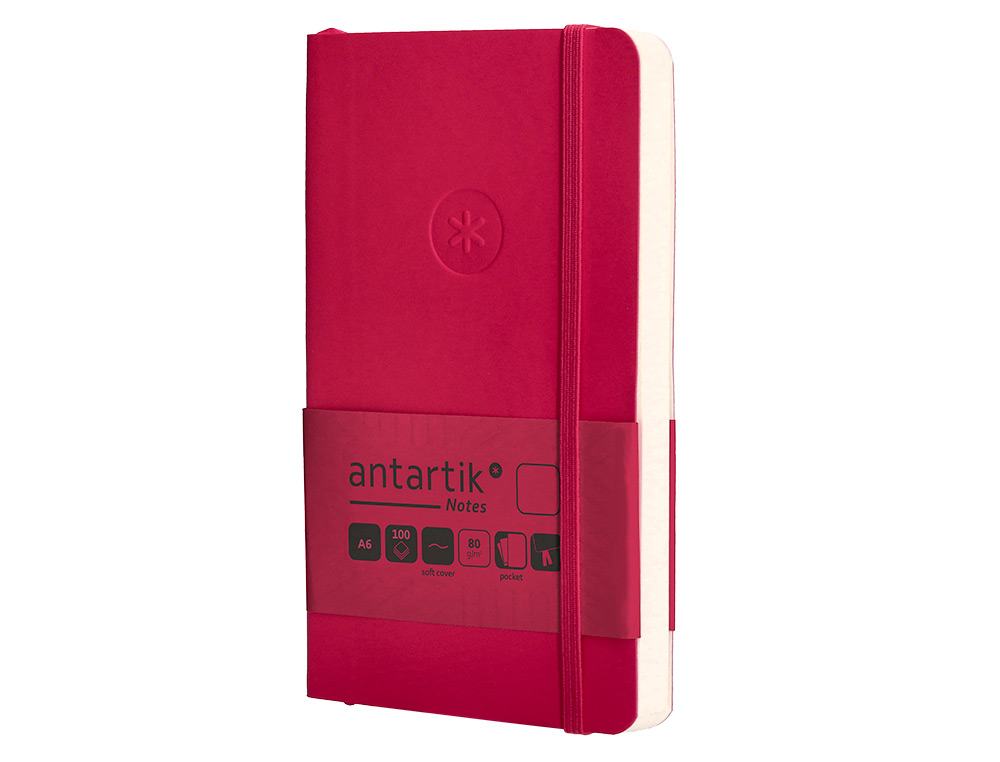 CADERNO COM ELASTICO ANTARTIK NOTES CAPA MOLE A6 LISO FUCSIA 100 FOLHAS 80 GR FSC
