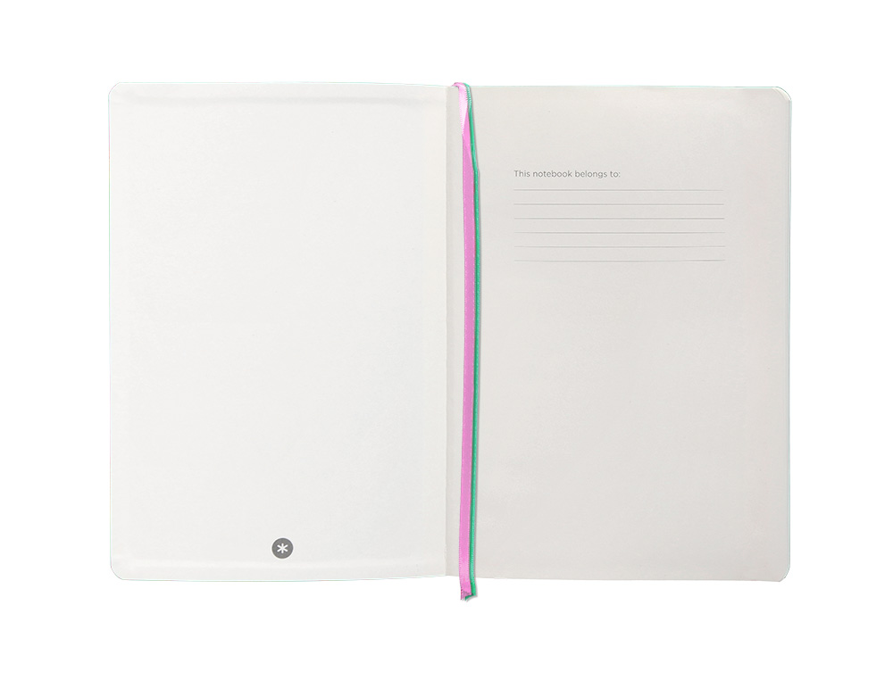 CADERNO COM ELASTICO ANTARTIK NOTES CAPA MOLE A5 QUADRICULADO ROSA E TURQUESA 80 FOLHAS 80 GR FSC