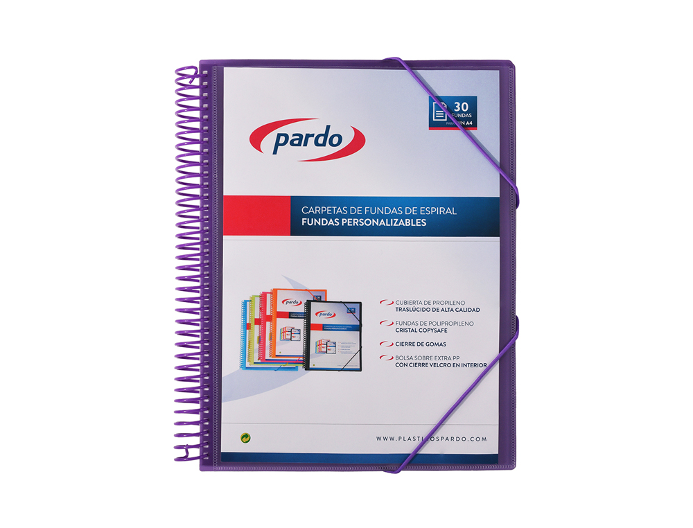 CAPA CATALOGO PARDO COM ESPIRAL 30 BOLSAS FOLIO PERSONALIZAVEL COR LILAS
