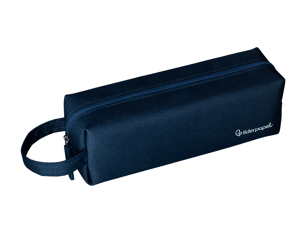 ESTOJO ESCOLAR LIDERPAPEL CLASSIC RETANGULAR COM ASA 210X70 MM AZUL MARINHO