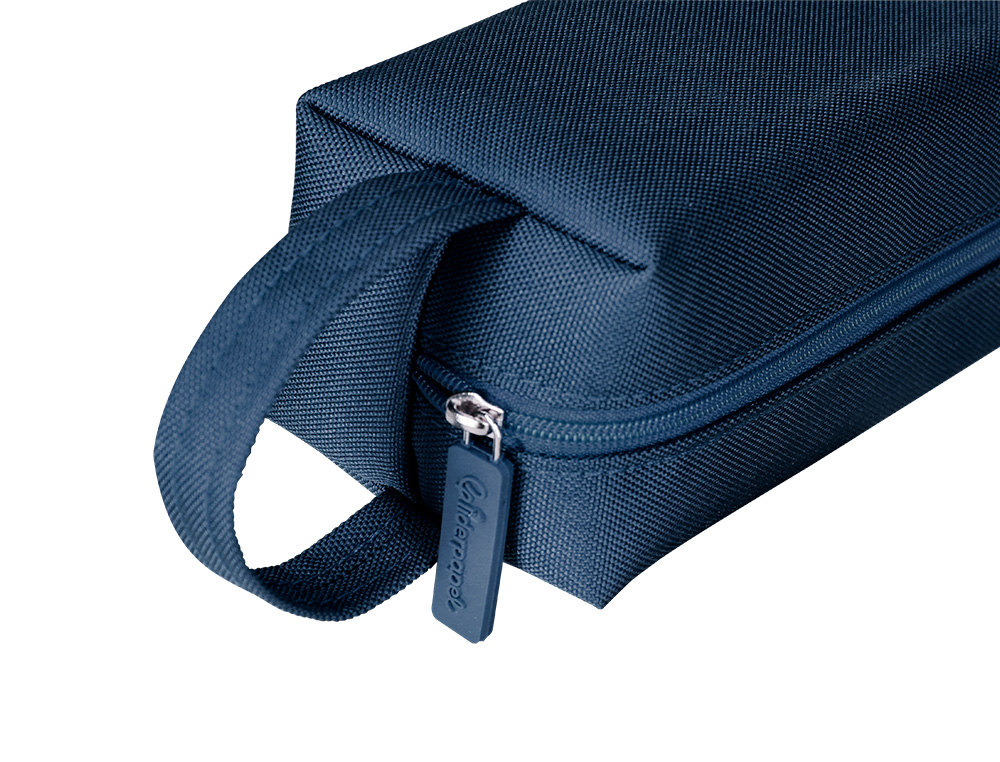 ESTOJO ESCOLAR LIDERPAPEL CLASSIC RETANGULAR COM ASA 210X70 MM AZUL MARINHO