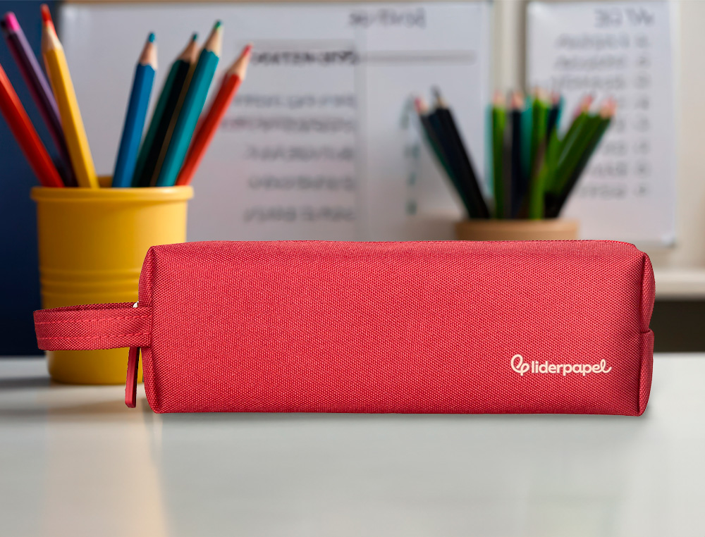ESTOJO ESCOLAR LIDERPAPEL CLASSIC RETANGULAR COM ASA 210X70 MM VERMELHO
