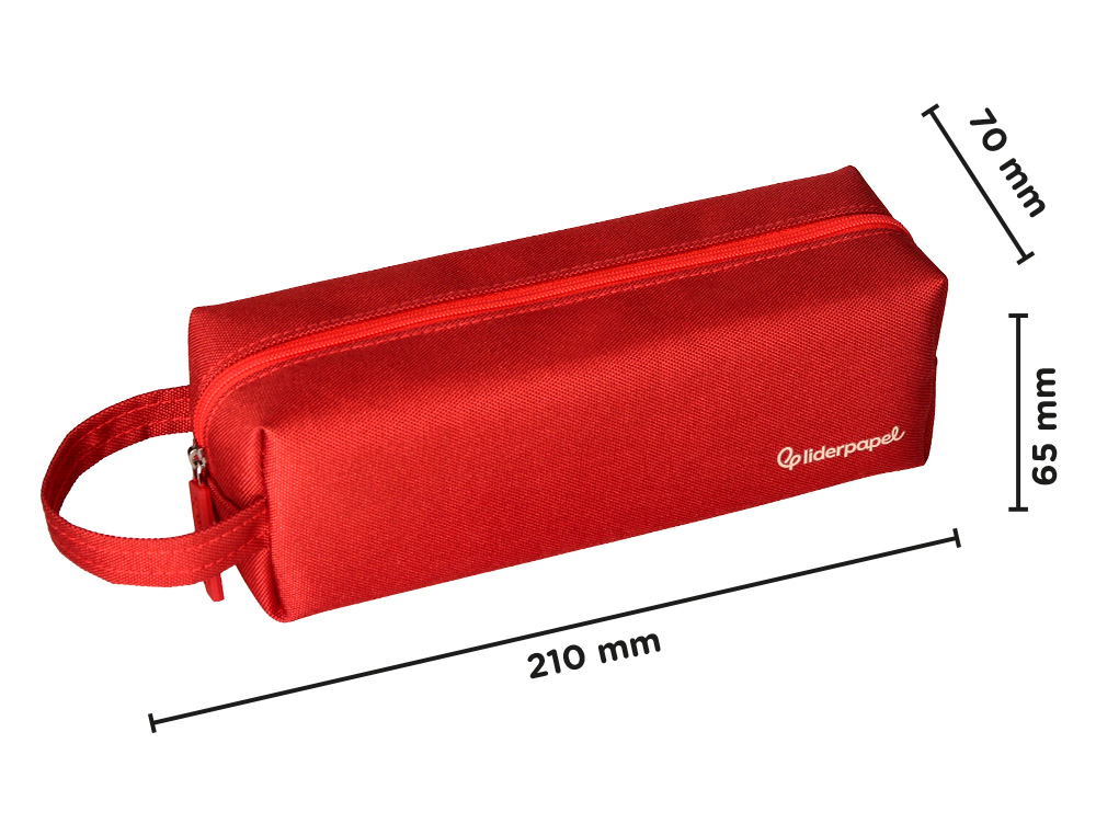 ESTOJO ESCOLAR LIDERPAPEL CLASSIC RETANGULAR COM ASA 210X70 MM VERMELHO