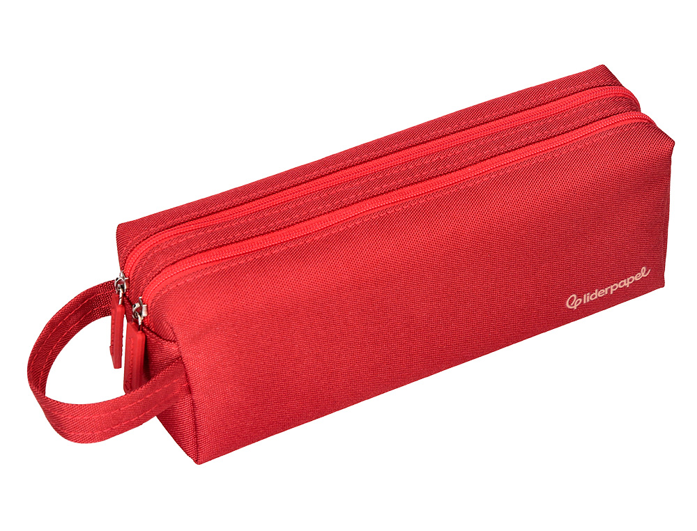 ESTOJO ESCOLAR LIDERPAPEL CLASSIC RETANGULAR COM ASA 2 FECHOS 210X80 MM VERMELHO