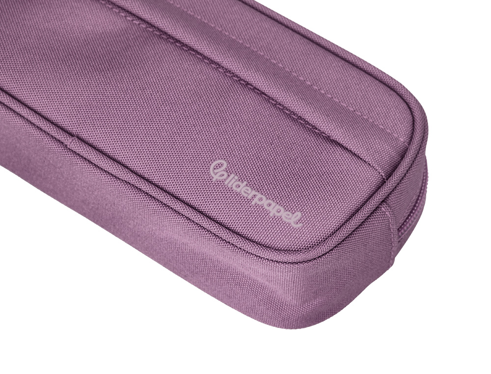 ESTOJO ESCOLAR LIDERPAPEL OVALADO 2 FECHOS COM BOLSO FRONTAL 210X90 MM ROXO