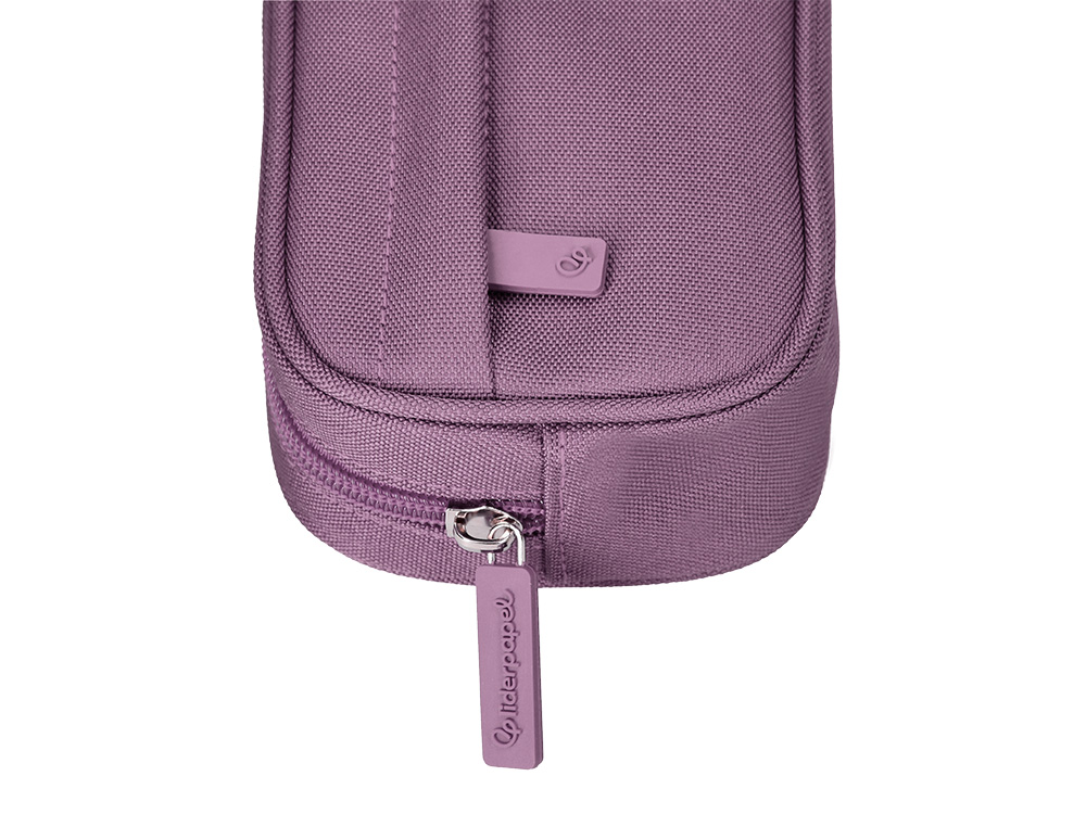 ESTOJO ESCOLAR LIDERPAPEL OVALADO 2 FECHOS COM BOLSO FRONTAL 210X90 MM ROXO