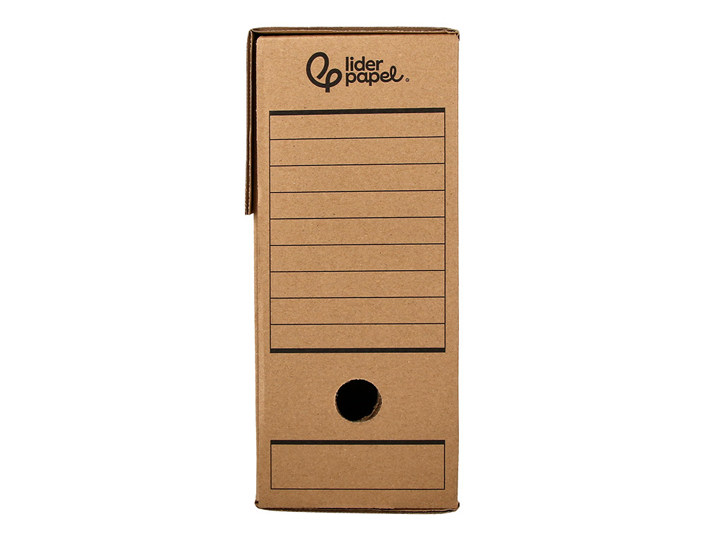 CAIXA PARA ARQUIVO MORTO LIDERPAPEL FOLIO PROLONGADO CARTAO RECICLADO 325 GR LOMBADA 116 MM KRAFT 388X116X275 MM