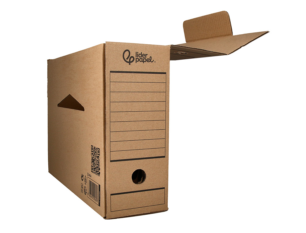 CAIXA PARA ARQUIVO MORTO LIDERPAPEL FOLIO PROLONGADO CARTAO RECICLADO 325 GR LOMBADA 116 MM KRAFT 388X116X275 MM