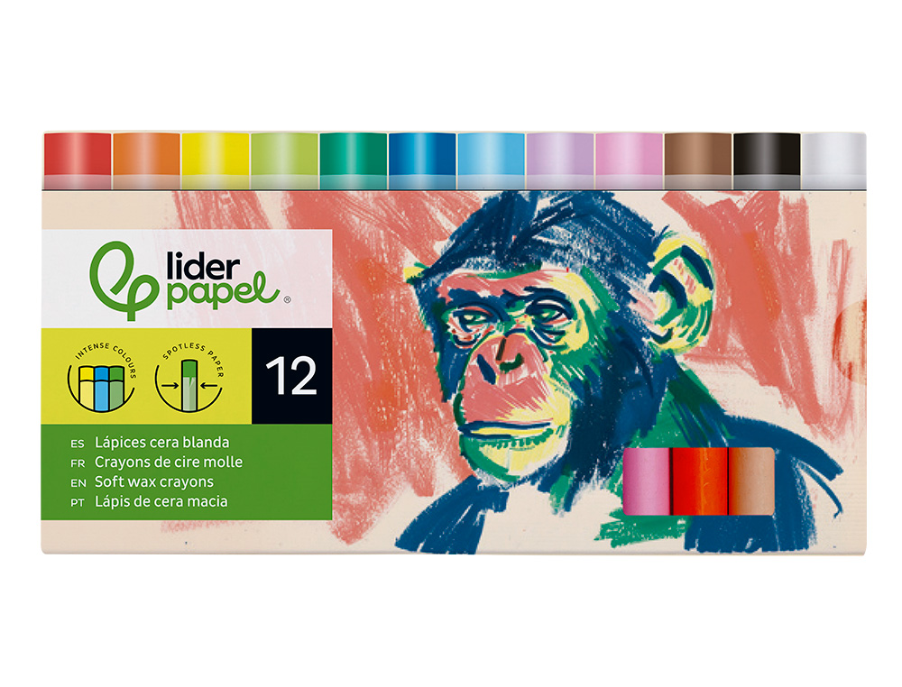 LAPIS CERA LIDERPAPEL HEXAGONAL CAIXA DE 12 UNIDADES CORES SORTIDAS