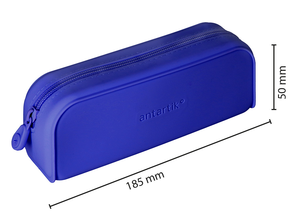 ESTOJO ESCOLAR ANTARTIK PRISMA SILICONE SOFT RETANGULAR 185X50X75 MM AZUL ESCURO