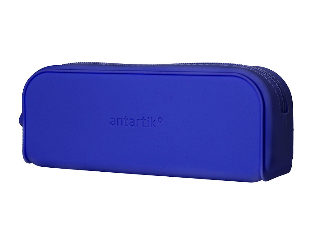 ESTOJO ESCOLAR ANTARTIK PRISMA SILICONE SOFT RETANGULAR 185X50X75 MM AZUL ESCURO