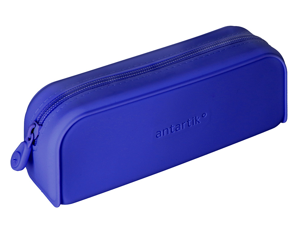 ESTOJO ESCOLAR ANTARTIK PRISMA SILICONE SOFT RETANGULAR 185X50X75 MM AZUL ESCURO