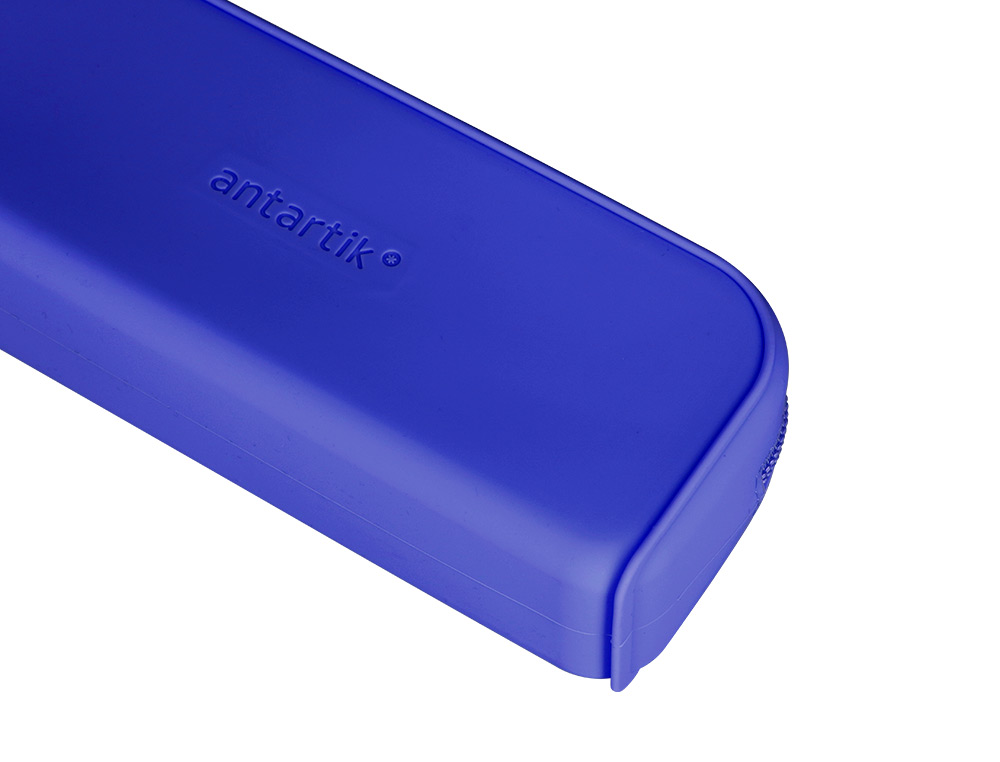 ESTOJO ESCOLAR ANTARTIK PRISMA SILICONE SOFT RETANGULAR 185X50X75 MM AZUL ESCURO