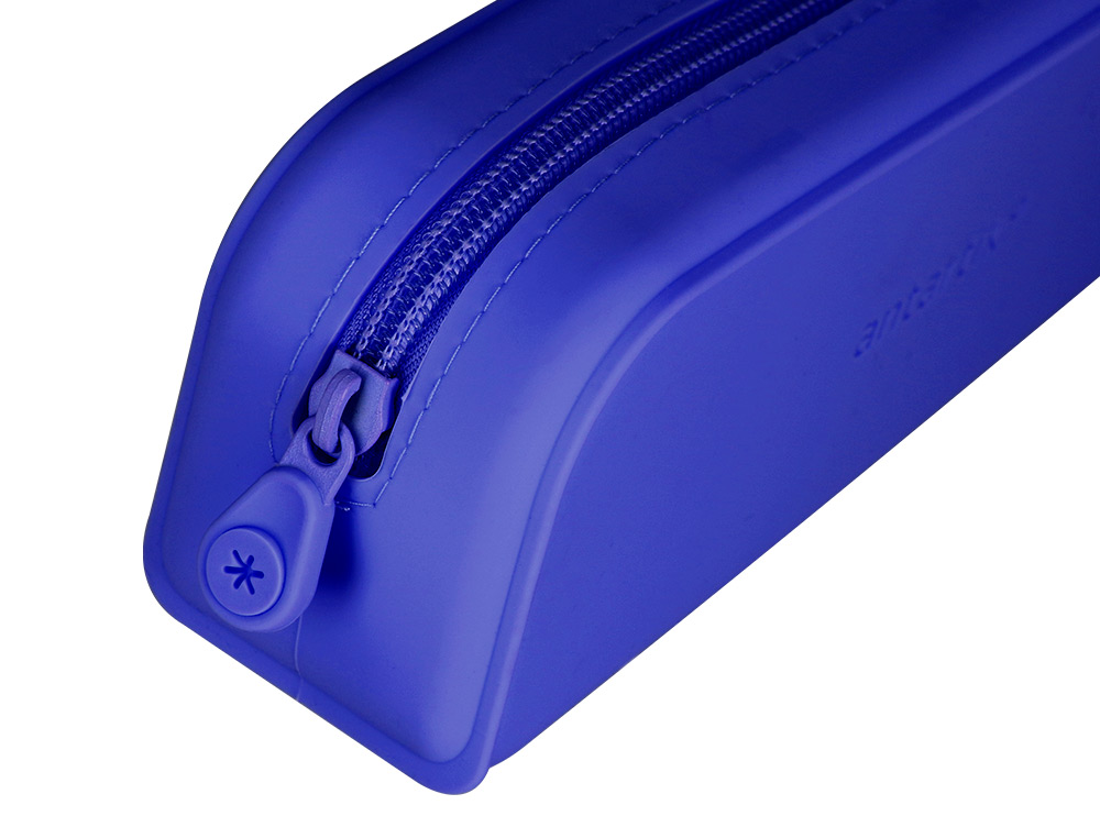ESTOJO ESCOLAR ANTARTIK PRISMA SILICONE SOFT RETANGULAR 185X50X75 MM AZUL ESCURO