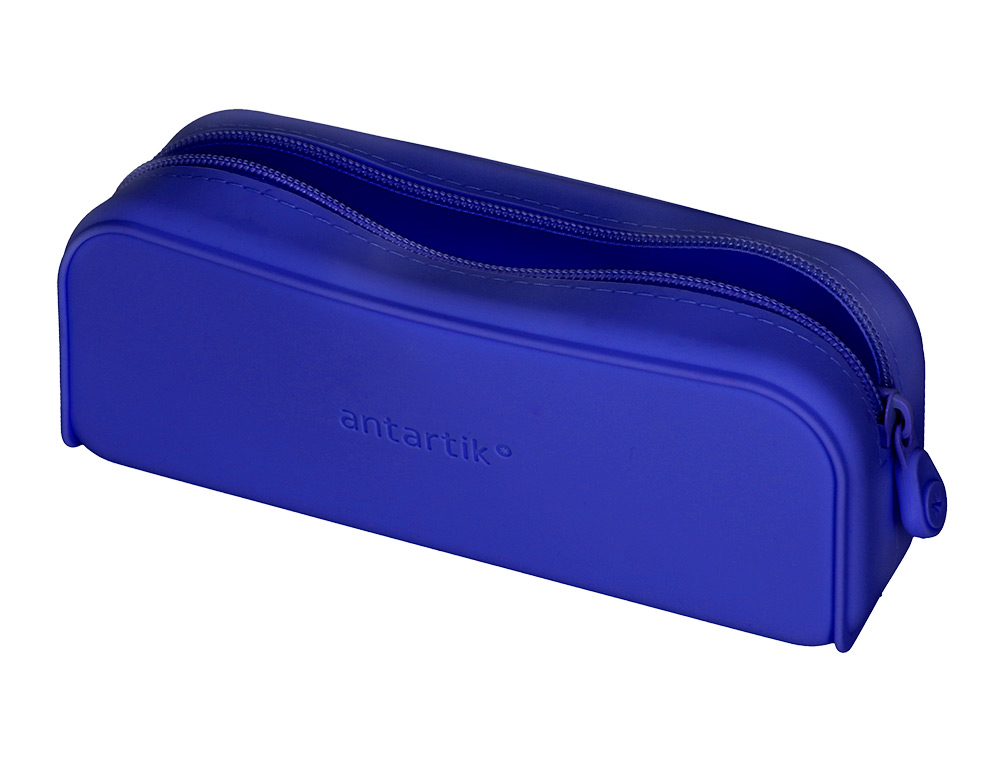 ESTOJO ESCOLAR ANTARTIK PRISMA SILICONE SOFT RETANGULAR 185X50X75 MM AZUL ESCURO