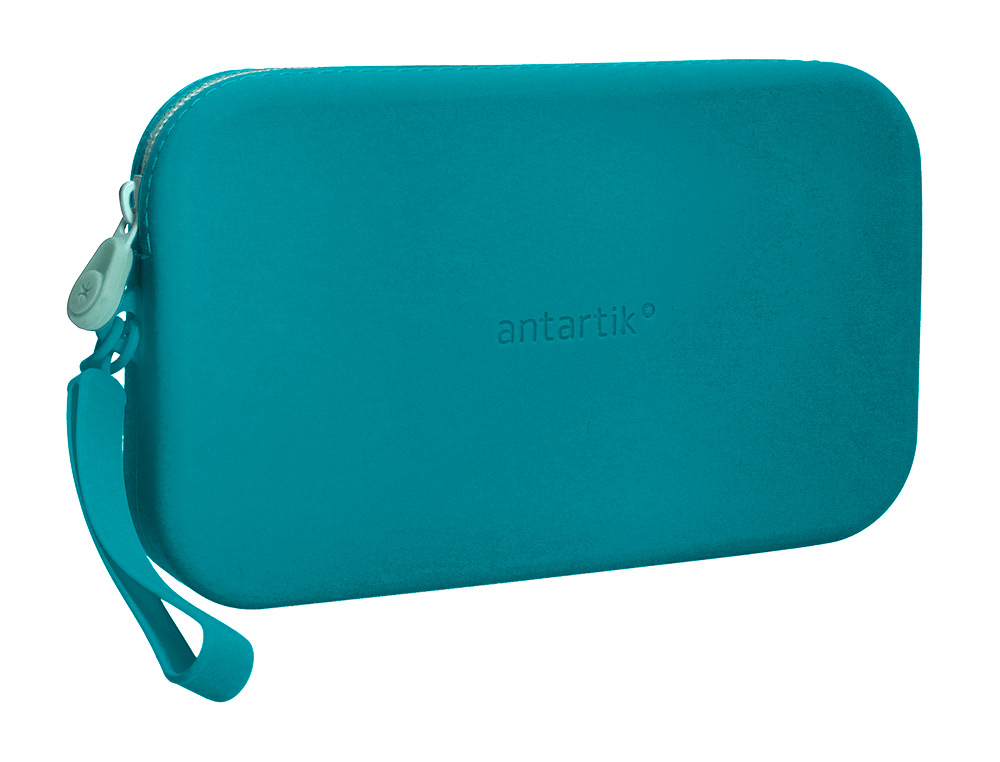 ESTOJO ESCOLAR ANTARTIK TROPICAL DIVE SILICONE SOFT RETANGULAR 190X120X25 MM AZUL TURQUESA