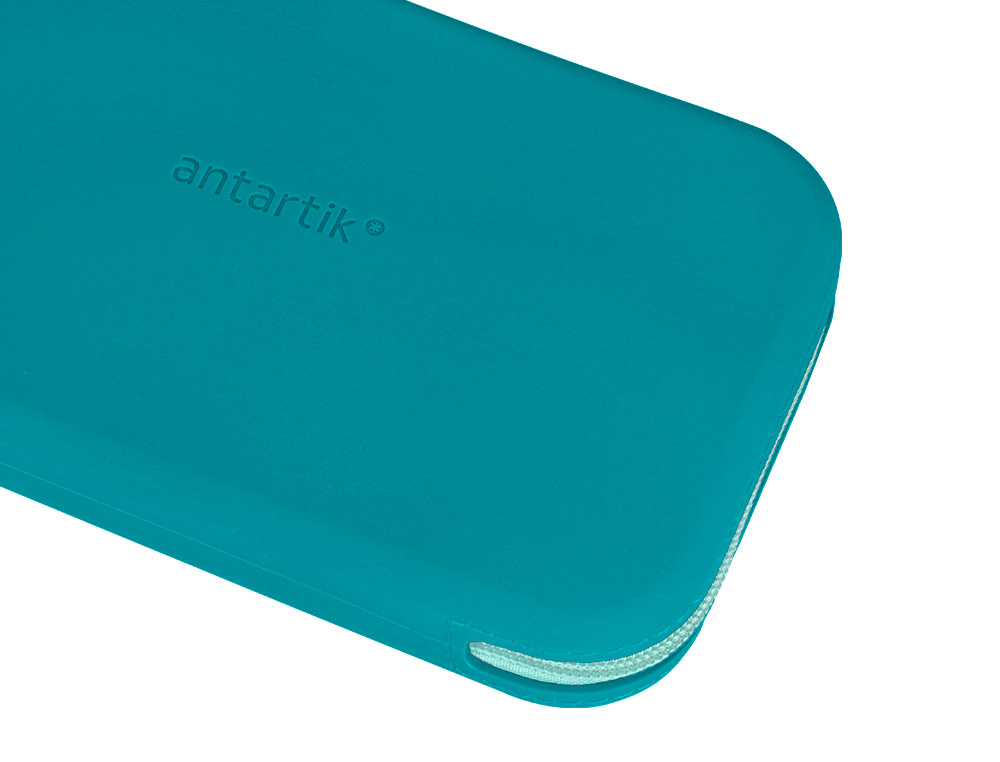 ESTOJO ESCOLAR ANTARTIK TROPICAL DIVE SILICONE SOFT RETANGULAR 190X120X25 MM AZUL TURQUESA