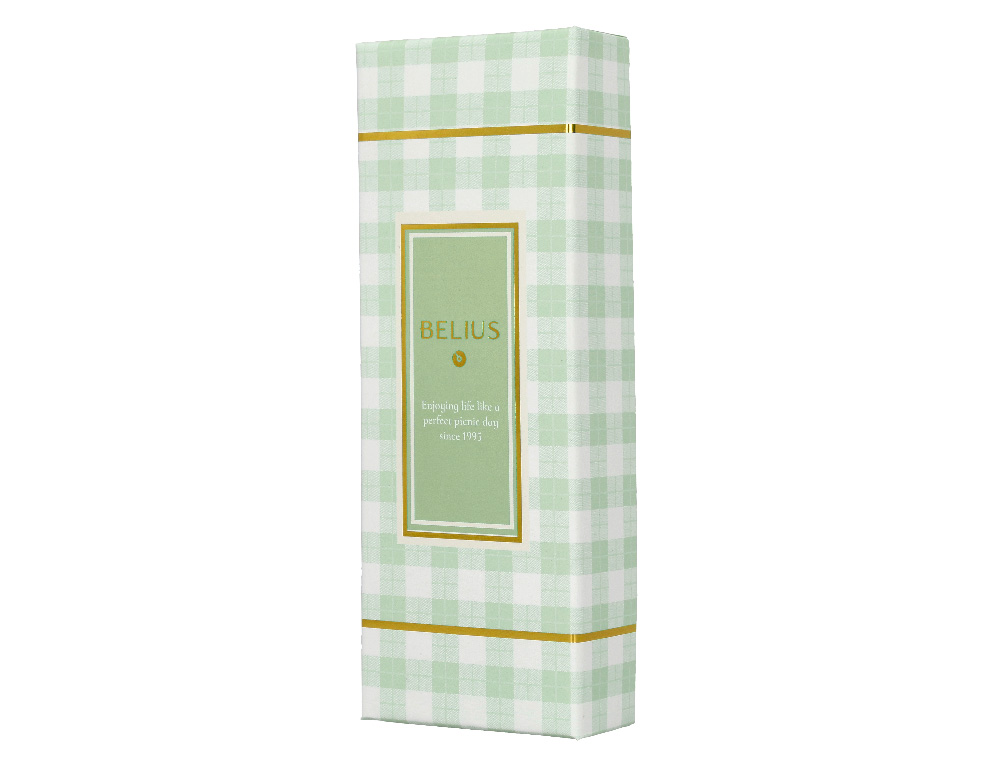 ROLLER BELIUS PICNIC ALUMINIO COR VERDE DOURADO TINTA COR PRETO CAIXA DE DESIGN