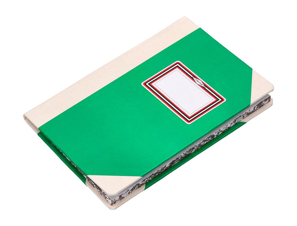 LIVRO DE CARTAO COSIDO FERNANDES FLECHA DIN A6+ LISO 50 FOLHAS 100 GR VERDE