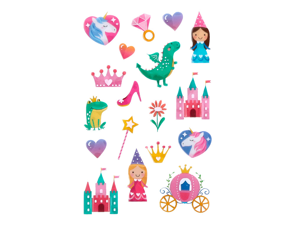 AUTOCOLANTES IMAGINOVO PRINCESAS MAGIC DREAMS PVC 190X105 MM EM BLISTER