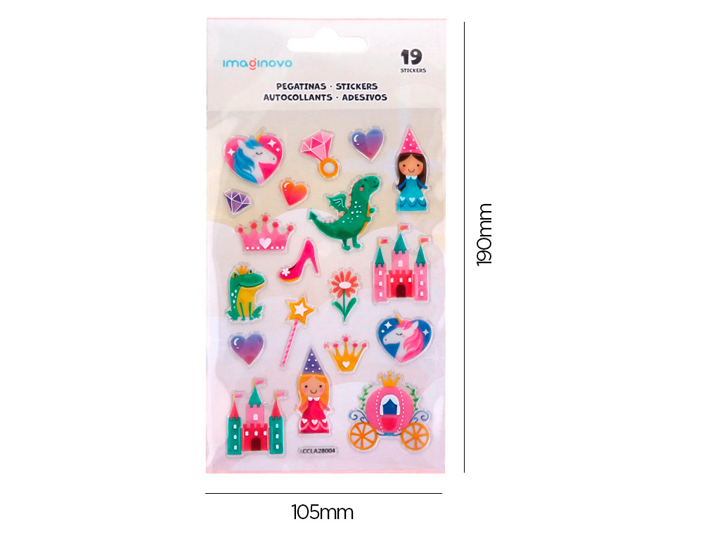 AUTOCOLANTES IMAGINOVO PRINCESAS MAGIC DREAMS PVC 190X105 MM EM BLISTER