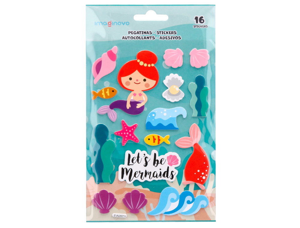 AUTOCOLANTES IMAGINOVO SEREIAS MAGIC DREAMS COM RELEVO 210X130 MM EM BLISTER